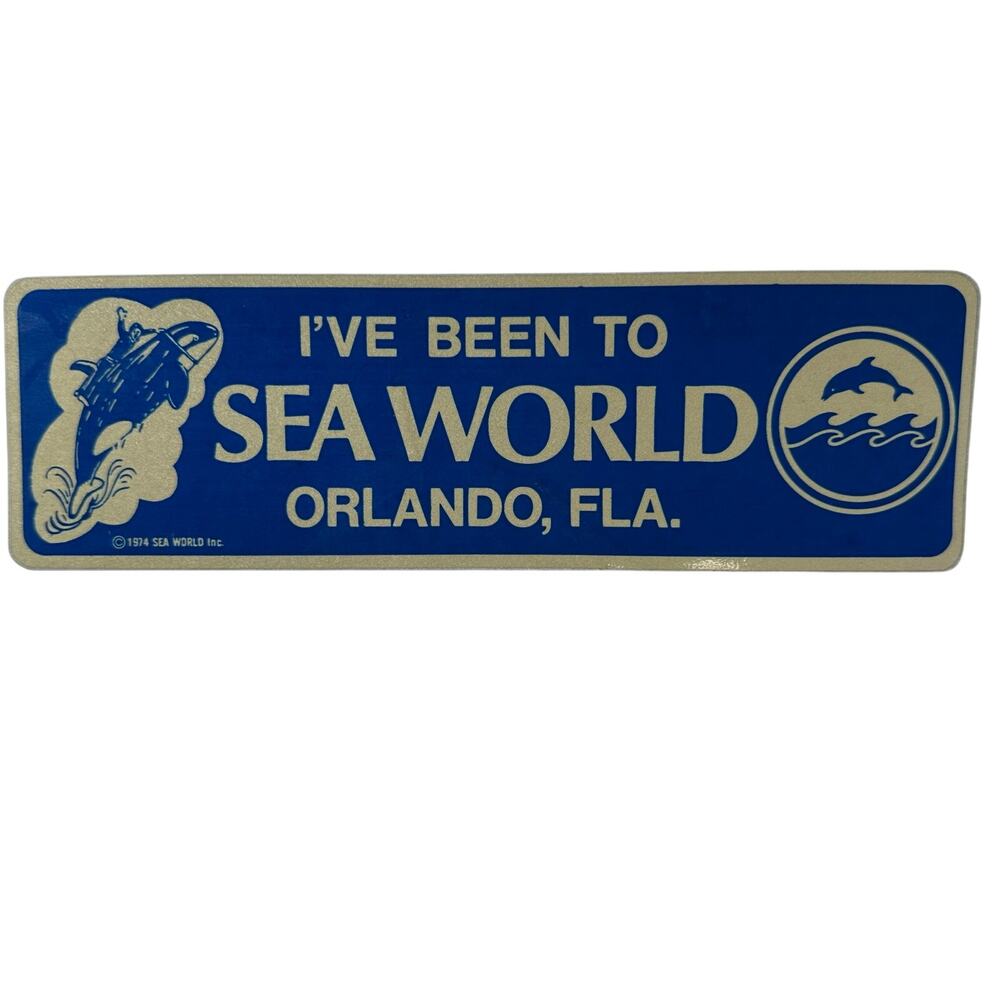 Vintage 1970s sea world glittery bumper sticker ”ive been to sea world”